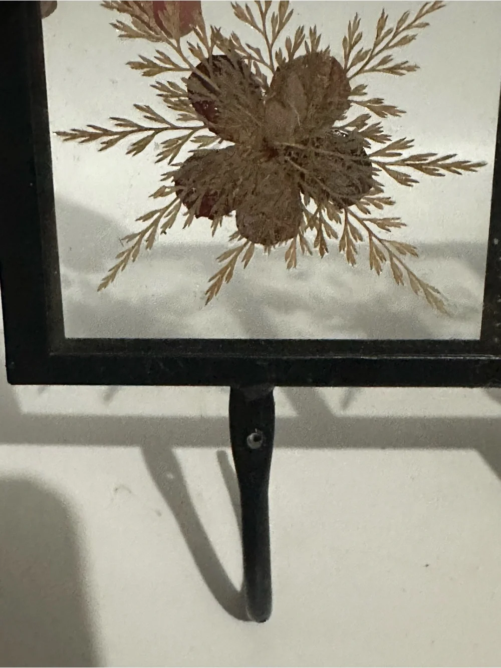 Pressed Floral Wall Hook Panel in Black with Gold, Purple, and Burgundy Accents